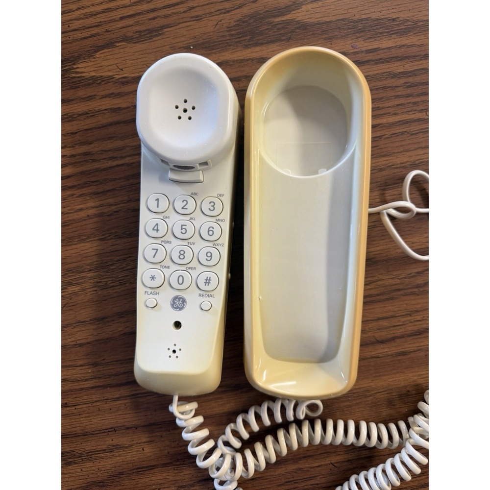 Vintage GE Phone‎ Model 2-9130A Wall Mounted Desktop Corded Flash Redial Retro